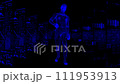 Running men 3D video. Mesh texture, grid mystical texture. Futuristic maps diagrams of the future. 111953913