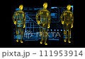 Running men 3D video. Mesh texture, grid mystical texture. Futuristic maps diagrams of the future. 111953914