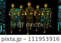 Running men 3D video. Mesh texture, grid mystical texture. Futuristic maps diagrams of the future. 111953916