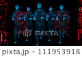 Running men 3D video. Mesh texture, grid mystical texture. Futuristic maps diagrams of the future. 111953918