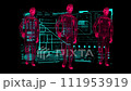 Running men 3D video. Mesh texture, grid mystical texture. Futuristic maps diagrams of the future. 111953919