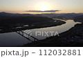 【4K空撮ドローン】四万十川 日没 【4K空撮ドローン】四万十川 日没 112032881