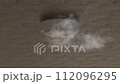 Smoke detector mounted on roof in apartment. 4k. 3d rendering 112096295