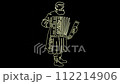 Old man playing the accordion - one stroke Old man playing the accordion - one stroke 112214906