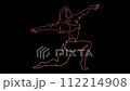Female bodybuilder - one stroke Female bodybuilder - one stroke 112214908