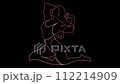Female bodybuilder - one stroke Female bodybuilder - one stroke 112214909