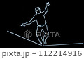 A man walking a tightrope - one stroke A man walking a tightrope - one stroke 112214916