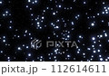 Shining blue light particles on black cosmic background 112614611