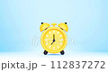 Time runs from midnight to seven o'clock in the morning. At 7:00 a.m. alarm clock rings bouncing and shaking. Concept of morning routine, waking up for work, school. Render high quality 4k footage. 112837272