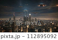 都会の上空を飛来するUFO集団 112895092