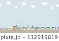 Illustration background of cityscape, sky and clouds 112919819
