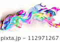 AI-generated content. Iridescent colorful wave liquid with trendy double exposure effect. Inspiration of 3d art. Abstract video can use in vertical position. Live wallpaper best for yours video cover 112971267