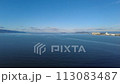 Quiet Lake Biwa under the blue sky 113083487
