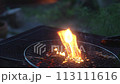 夜バーベキュー後の炎 113111616