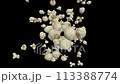 A video showing a mountain of butter popcorn being produced in large quantities 113388774