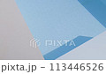 Closeup of electric blue geometric pattern on white wall 113446526
