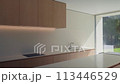 House with a large window, sink, and wood cabinetry 113446529