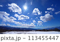 [Timelapse] Blue skies and clouds over the Kiyosato Plateau in winter [Yamanashi Prefecture] 113455447