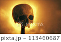 Skull With Glowing Smoke Medieval Scene 113460687
