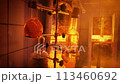 Laboratory In Fire Glow Weird Experiment 113460692