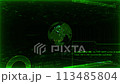 A rotating globe with random blinking lights. Abstract technology, engineering, digital computer processing, communication 113485804