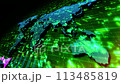Digital space animation of business data graphs and world map. 113485819