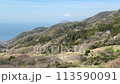 石部棚田　駿河湾　富士 113590091