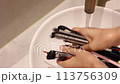 Cleaning makeup brushes, washing makeup tools 113756309