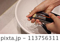 Cleaning makeup brushes, washing makeup tools 113756311