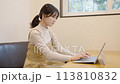 Young woman working on a computer 113810832