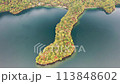 Aerial video of Lake Chuzenji in early autumn 113848602
