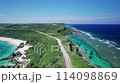 Drone shot of Higashi-Hennazaki, Miyako Island, Okinawa Prefecture⑩ 114098869