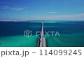 Drone shot of the Irabu Bridge connecting Miyako Island and Irabu Island and the blue sea⑨ 114099245