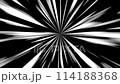 太い線　放射状の抽象的背景　白 114188368