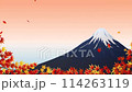 Mt. Fuji in Autumn - Autumn leaves - Background loop video - Illustrated animation 114263119