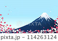Spring Mt. Fuji Plum Blossoms Background Loop Video Illustration Animation 114263124
