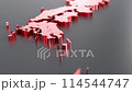 日本列島の模型　3dレンダリング 114544747