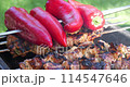 outdoor barbecue, cooking meat on the grill 114547646