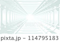 背景素材　白い通路をゆっくり進む 114795183