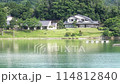 A hot spring inn along Kumihama in Kyoto from the opposite bank 114812840