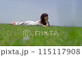 女模特，沖繩美麗的海灘，碧海藍天 115117908
