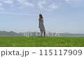 女模特，沖繩美麗的海灘，碧海藍天 115117909