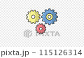 gear icon animation, 3 gears for business management lottie animation motion graphic video, looped alpha channel video 115126314