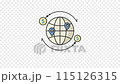 global business icon animation, globe money pin location flat icon for business animation video, motion graphic looped alpha channel 115126315