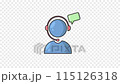 Customer service icon animation, flat unisex customer service animation motion graphic, looped alpha channel video 115126318