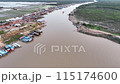 Drone aerial view of Tonle Sap Lake in Cambodia 2 115174600