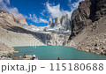 Observers at Torres del Paine Timelapse with Majestic Peaks 115180688