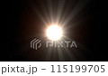 Sun shining in space at night 115199705