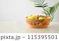 Vibrant apples and houseplants (with copy space) 115395501