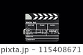 Clapperboard, movie clapper, animation seamlessly loopable. 3D rendering isolated on transparent background 115408671
